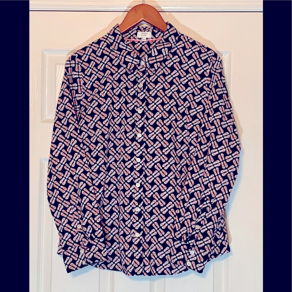 Crown and Ivy Flip Flop Design Blouse